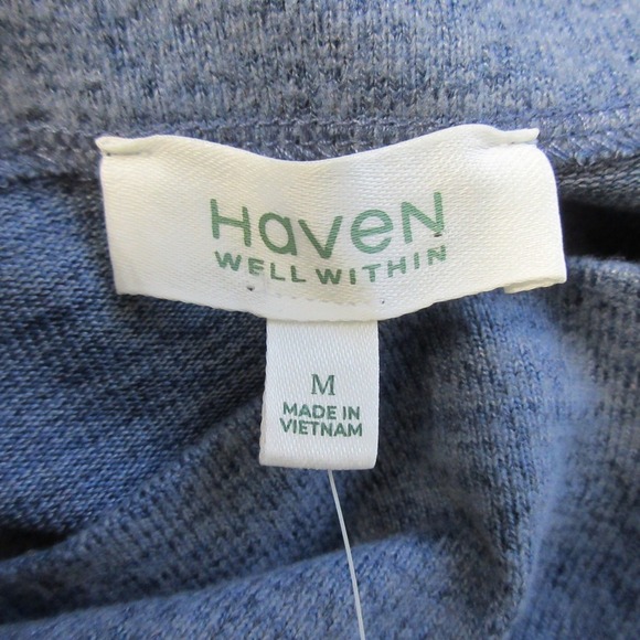 Haven Well Within Knit Tank Midi Dress M Blue Mock Neck Loungewear Casual 376 - Picture 3 of 10